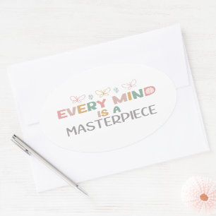 Every Minds Is A Masterpiece Autism Acceptance Oval Sticker