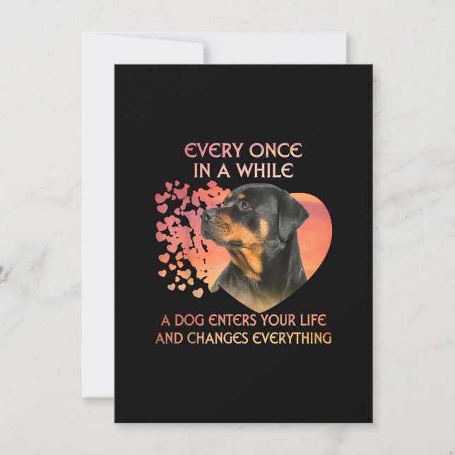 Every Once In A While A Dog Enters Your rottweiler Thank You Card (Front)