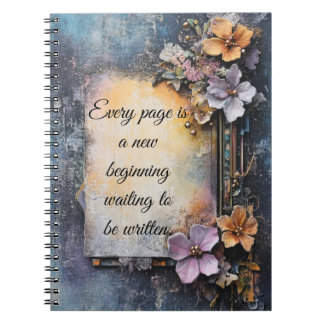 Every Page is a New Beginning Inspirational Quote  Notebook