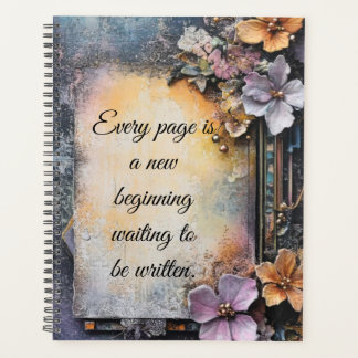 Every Page is a New Beginning Inspirational Quote  Planner