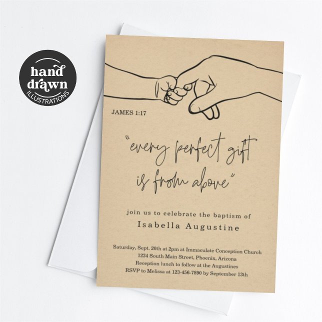 Every Perfect Gift Baptism / Christening Invitation (Creator Uploaded)