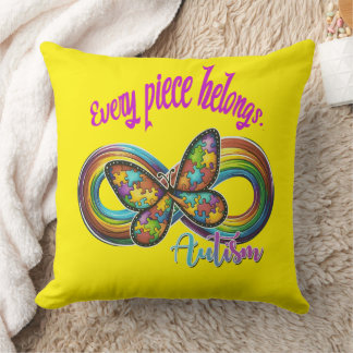 "Every Piece Belongs – Autism Puzzle Pillow" Throw Pillow