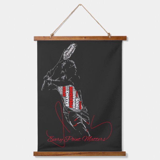 Every Point Matters Tennis Typography Hanging Tapestry (Front)