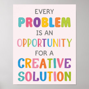 Every Problem Is An Opportunity Growth Mindset Poster