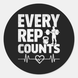 Every Rep Counts Weightlifter Bodybuilding Bodybui Classic Round Sticker