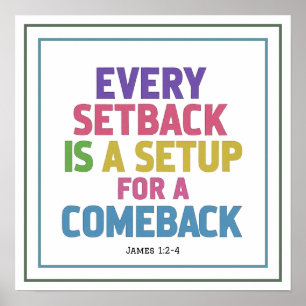 Every Setback Is A Setup For A Comeback Minimalist Poster