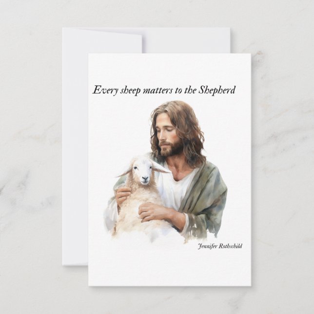 Every Sheep Matters to the Shepherd Thank You Card (Front)