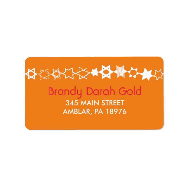 EVERY STAR IS UNIQUE Bar Bat Mitzvah Address Label (Front)