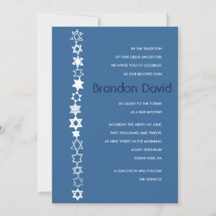 EVERY STAR IS UNIQUE Bar Bat Mitzvah Invitation