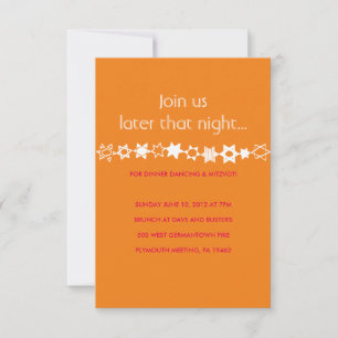 EVERY STAR IS UNIQUE Bar Bat Mitzvah Party Card
