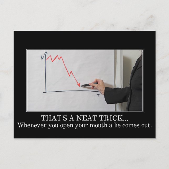 Every time you speak a lie escapes postcard (Front)
