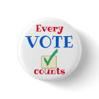 Every Vote Counts Custom Size Pin Button