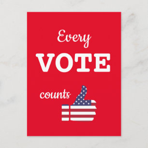 Every Vote Counts USA Election Voter Voting Postcard