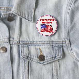 Every Vote Matters American Flag Button