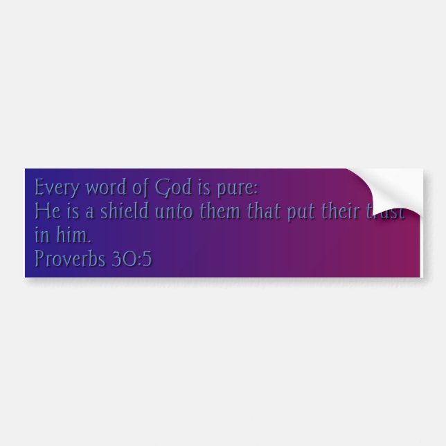 Every word of God is pure bumper sticker (Front)
