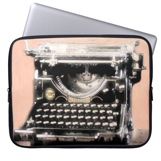Every Writer Loves an Underwood Typewriter Laptop Sleeve (Front)