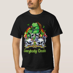 Everybody Croaks Frog Skull Mushroom Aesthetic Cot T-Shirt