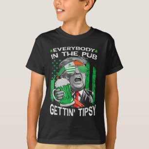 Everybody In The Pub Getting Tipsy Funny St Patric T-Shirt