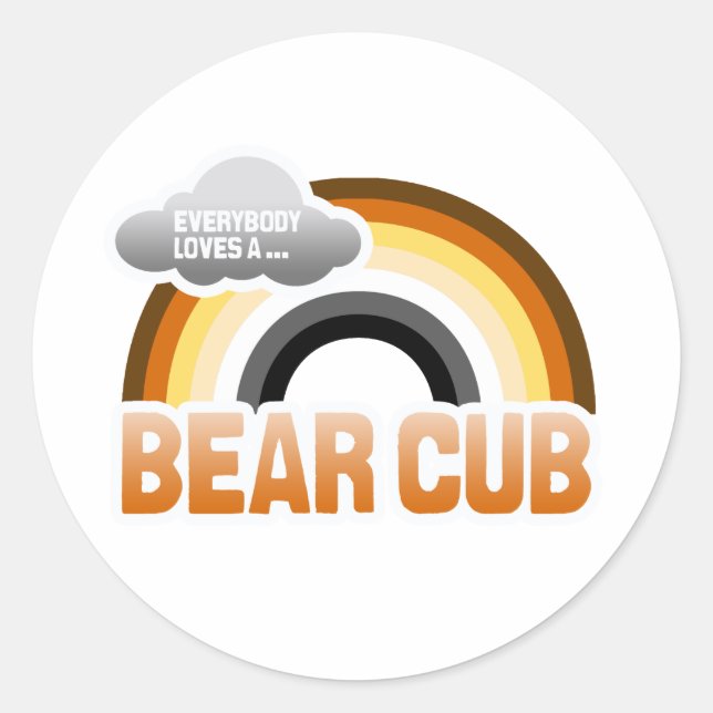 EVERYBODY LOVES A BEAR CUB CLASSIC ROUND STICKER (Front)