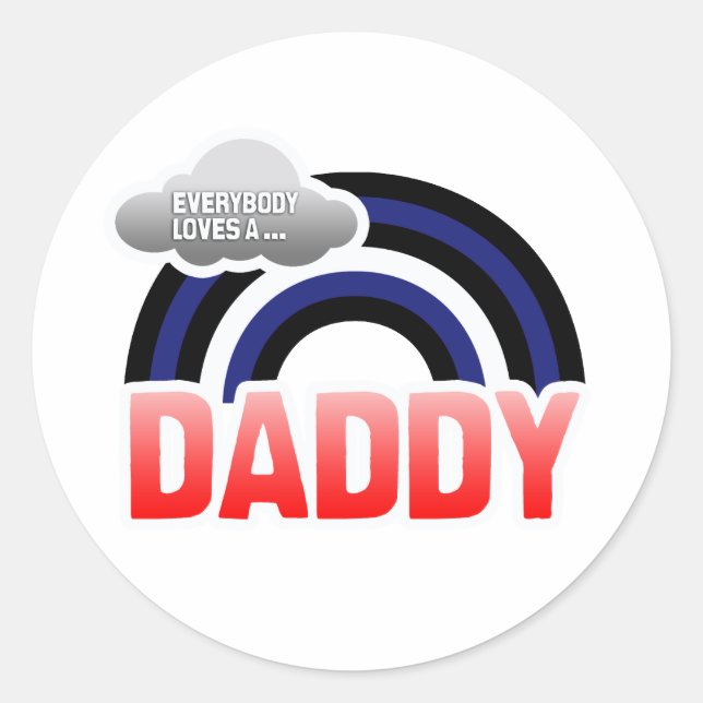 EVERYBODY LOVES A LEATHER DADDY CLASSIC ROUND STICKER (Front)