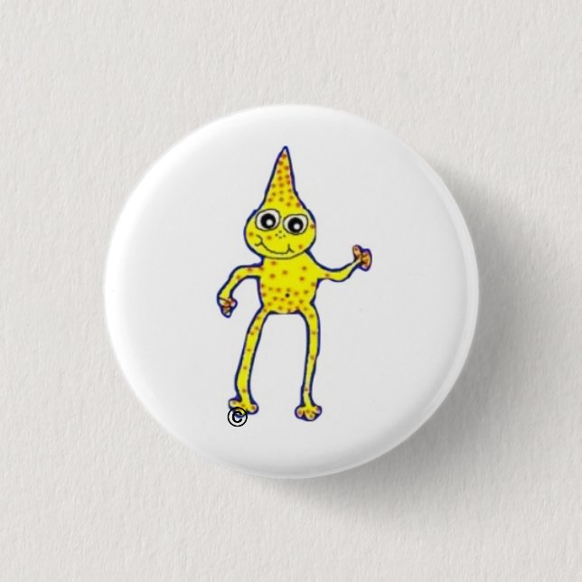 Everybody loves friendly aliens! 1 inch round button (Front)