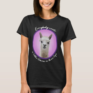 Everybody needs a little llama cute fuzzy alpaca v T-Shirt