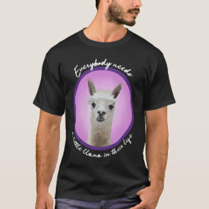Everybody needs a little llama cute fuzzy alpaca v T-Shirt