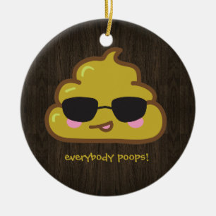 everybody poops ceramic ornament