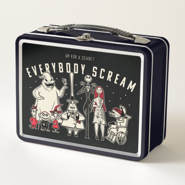 Everybody Scream - Halloween Town Group Metal Lunch Box (Front)