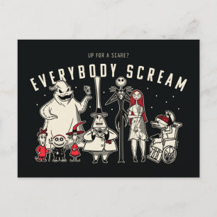 Everybody Scream - Halloween Town Group Postcard