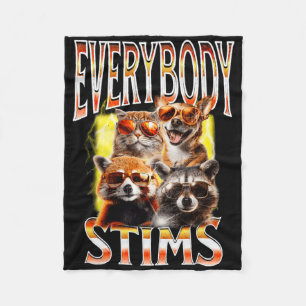 Everybody Stims Autism Awareness Bootleg Neurodive Fleece Blanket