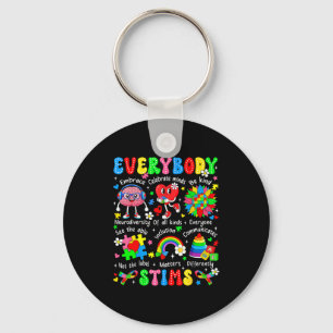 Everybody stims autism awareness special education keychain