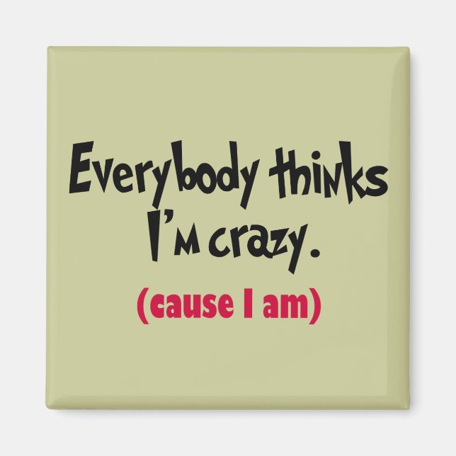 Everybody Thinks I'm Crazy Magnet (Front)