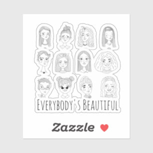 Everybody's Beautiful Feminist Doodle Art