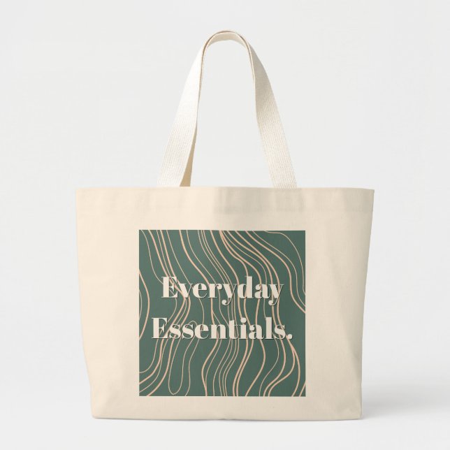 'Everyday Essentials' Modern Minimalist Large Tote Bag (Front)