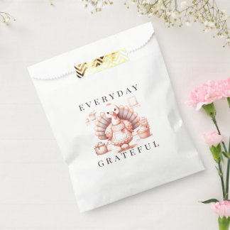 Everyday Grateful Custom Fall Turkey Thanksgiving Favour Bag