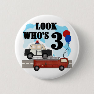 Everyday Heroes 3rd Birthday Tshirts and Gifts 2 Inch Round Button