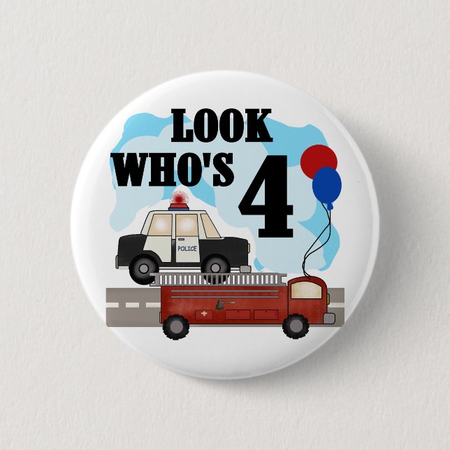 Everyday Heroes 4th Birthday 2 Inch Round Button (Front)