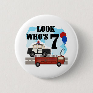 Everyday Heroes 7th Birthday 2 Inch Round Button