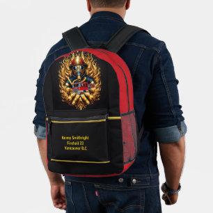 Everyday Heroes Firefighters Golden Embrace Printed Backpack