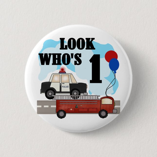 Everyday Heroes First Birthday Tshirts and Gifts 2 Inch Round Button (Front)