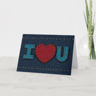 Everyday I Love You Denim Style Card for Partners