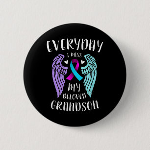 Everyday I Miss My Beloved Grandson - Suicide Awar 2 Inch Round Button
