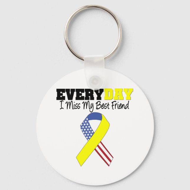 Everyday I Miss My Best Friend Military Keychain (Front)