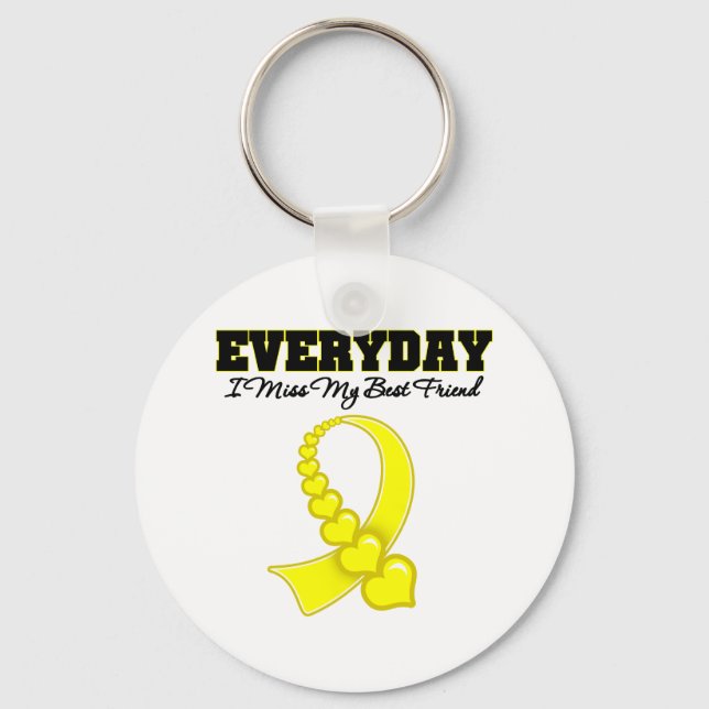 Everyday I Miss My Best Friend Military Keychain (Front)