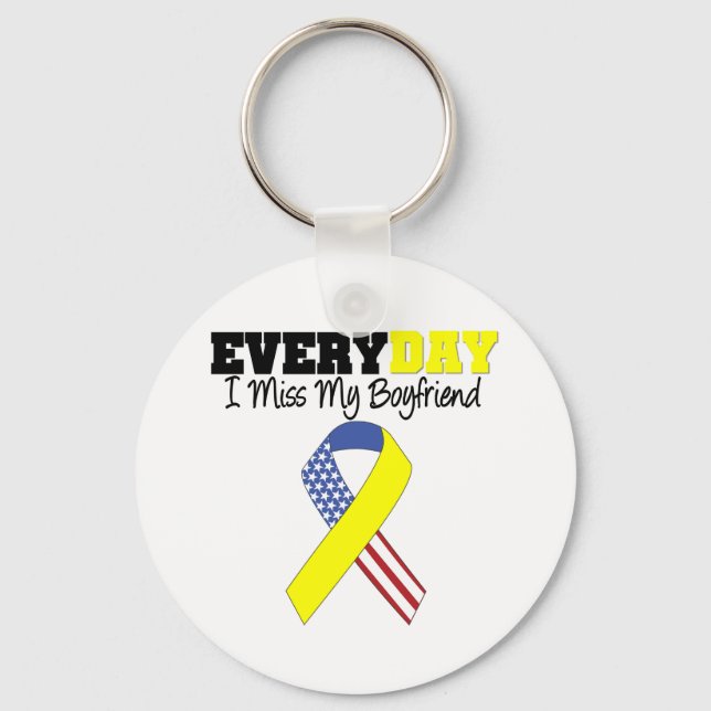 Everyday I Miss My Boyfriend Military Keychain (Front)