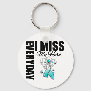 Everyday I Miss My Hero Cervical Cancer Keychain