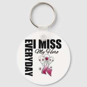 Everyday I Miss My Hero Head Neck Cancer Keychain