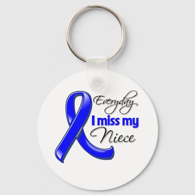 Everyday I Miss My Niece Colon Cancer Keychain (Front)