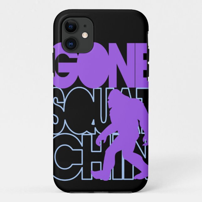 Everyday I'm Squatchin' black and Purple Case-Mate iPhone Case (Back)